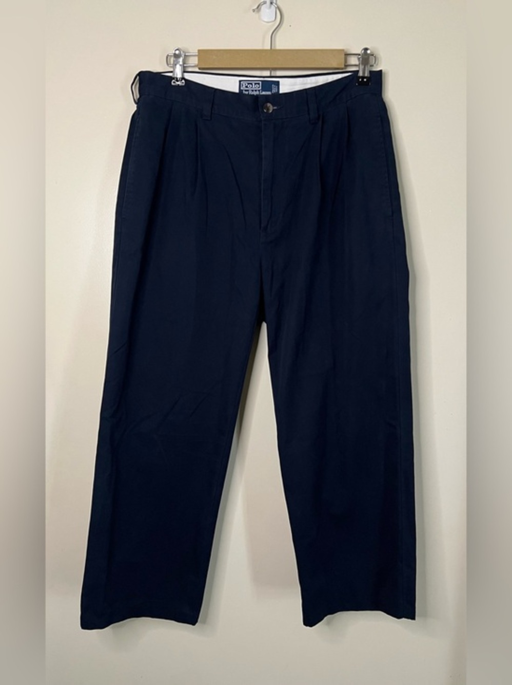 Vintage Polo Ralph Lauren Navy Blue Hammond Pants Size 31x30 Fit 31x24